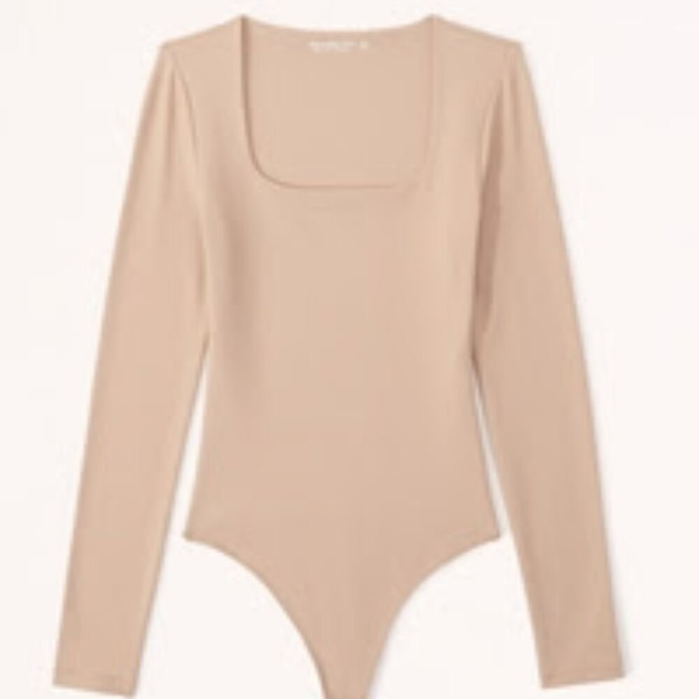 Abercrombie Long-Sleeve Seamless Fabric Soft Squareneck Bodysuit